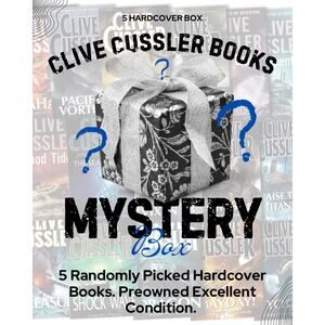 Book Mystery Box, 5 Hardcover Books, Clive Cussler Action Adventure Thriller